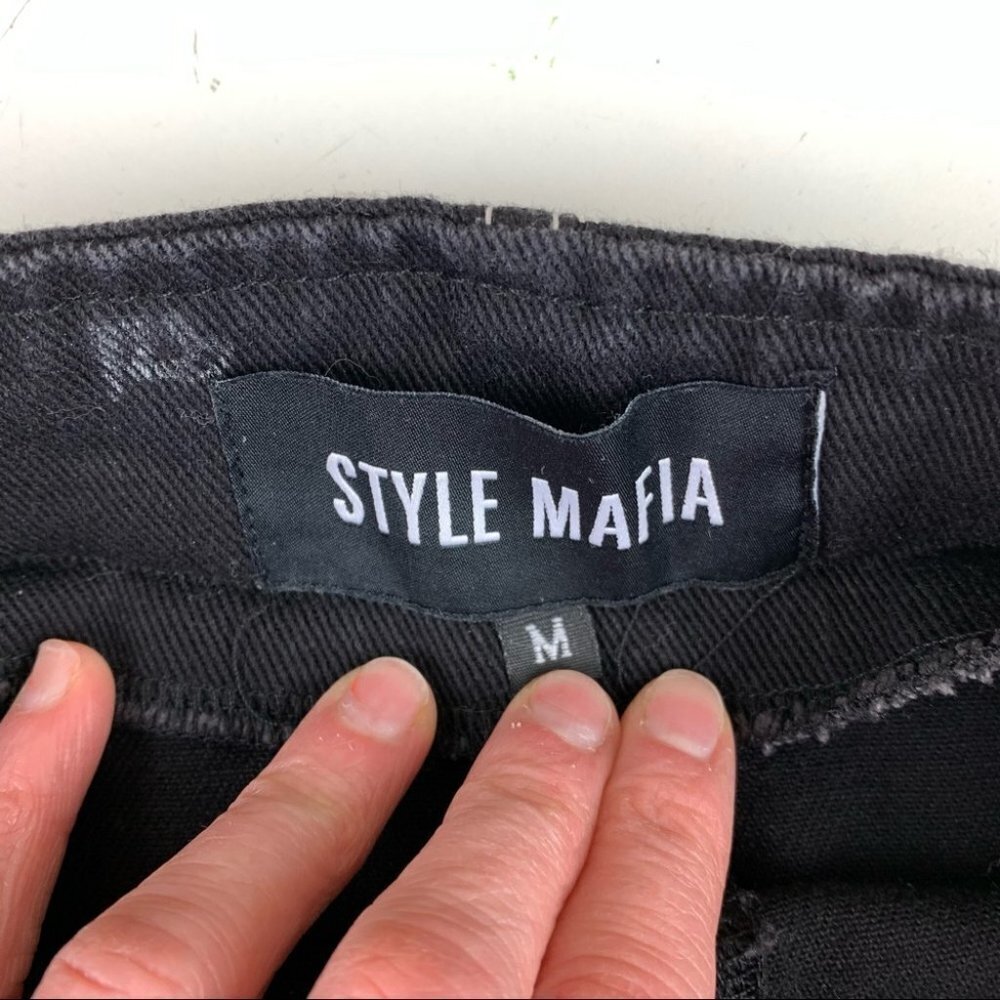 STYLE Mafia Black Denim Skirt size Medium - Picture 3 of 7